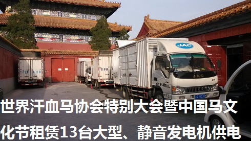 世界汗血馬協(xié)會特別大會暨中國馬文化節(jié)租賃13臺大型、靜音發(fā)電機供電（圖）